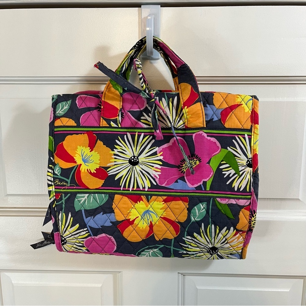 Vera Bradley Floral Cosmetic Bag - Black, Pink, Yellow, Orange